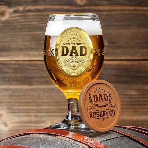 Kies CROWNLY CRYSTAL® Christmas Gifts for Dad Personalized Beer Glass Birthday Gifts for Dad Gifts From Daughter Birthday Gifts for Dad From Son Dad Glasses Best Dad Gifts for Christmas Gifts for Men in Saudi Arabia
