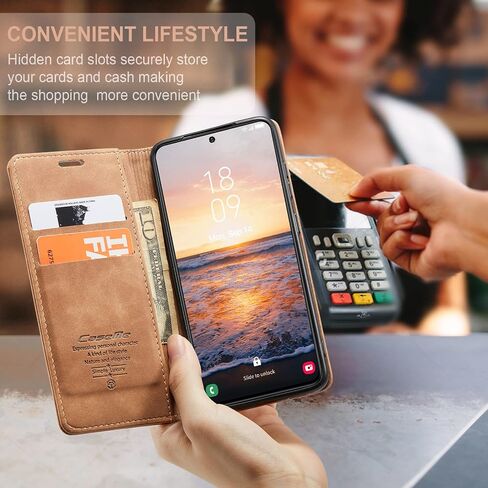 SINIANL Samsung Galaxy S24 Case Wallet, Galaxy S24 Leather Case, Wallet Case Book Folding Flip Case with Kickstand Card Holders Slots Protective Cover for Galaxy S24 Black in Saudi Arabia