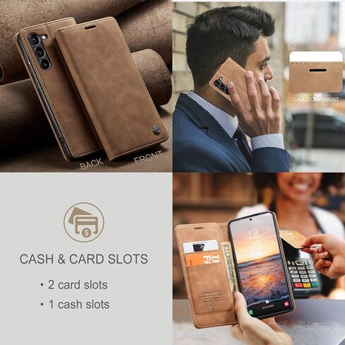 SINIANL Samsung Galaxy S24 Case Wallet, Galaxy S24 Leather Case, Wallet Case Book Folding Flip Case with Kickstand Card Holders Slots Protective Cover for Galaxy S24 Black in Saudi Arabia