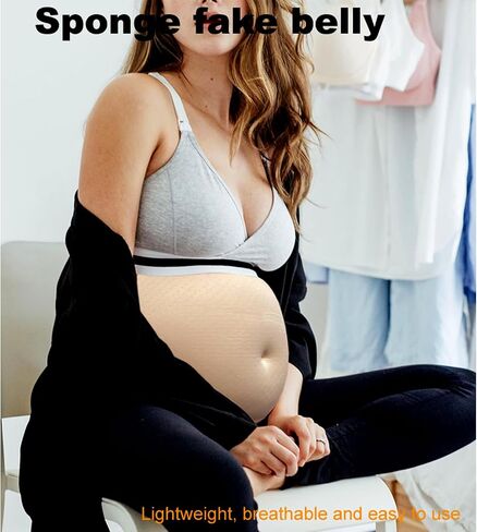 HURRISE Fake Pregnant Belly, Fake Padded Pregnancy, Film Props TV Series Props Spoof Costume Cosplay, Breathable Lightweight Pregnant Tummy for Props Costumes Cosplay Pregnant Women 1-5 Months Old in Saudi Arabia
