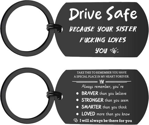 Drive Safe Keychain - I Love You Gifts from Mother - Christmas, Birthday Gift for Son Daughter in Kuwait