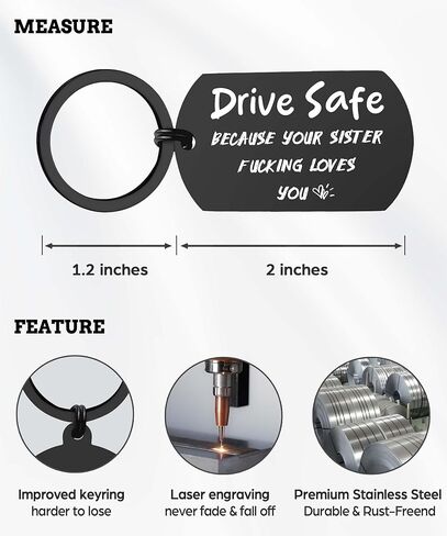 Drive Safe Keychain - I Love You Gifts from Mother - Christmas, Birthday Gift for Son Daughter in Kuwait