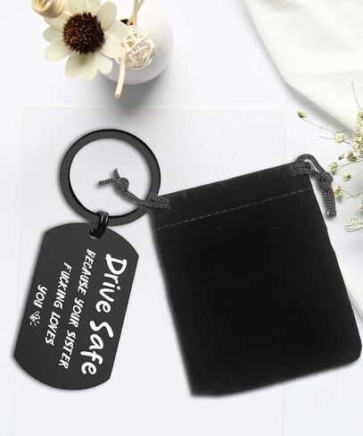 Drive Safe Keychain - I Love You Gifts from Mother - Christmas, Birthday Gift for Son Daughter in Kuwait