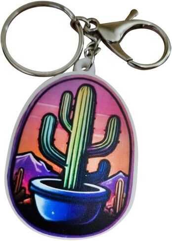2.5" Cactus Key Chain Aesthetic - Western Cactus Key Chains Keychains for Backpacks Men Women Guys Gifts - Lobster Clasp Western Cactus Keychain Accessories in Saudi Arabia