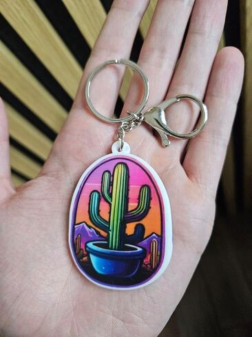 2.5" Cactus Key Chain Aesthetic - Western Cactus Key Chains Keychains for Backpacks Men Women Guys Gifts - Lobster Clasp Western Cactus Keychain Accessories in Saudi Arabia