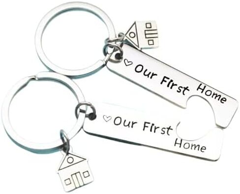 Keychain New Home, Our First Home Keychains, New Home Keychains, First Home Present for Family, New Home Housewarming Gift, 2pcs a Set in Saudi Arabia