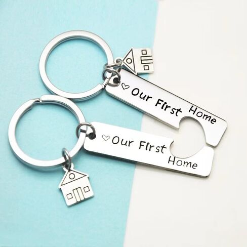 Keychain New Home, Our First Home Keychains, New Home Keychains, First Home Present for Family, New Home Housewarming Gift, 2pcs a Set in Saudi Arabia
