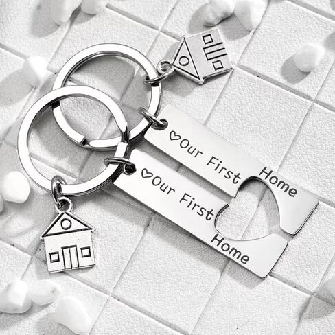 Keychain New Home, Our First Home Keychains, New Home Keychains, First Home Present for Family, New Home Housewarming Gift, 2pcs a Set in Saudi Arabia
