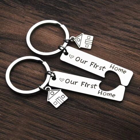 Keychain New Home, Our First Home Keychains, New Home Keychains, First Home Present for Family, New Home Housewarming Gift, 2pcs a Set in Saudi Arabia