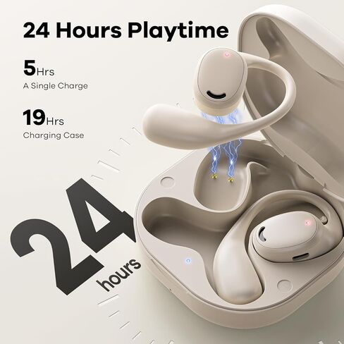 Open Ear Headphones - Airflow Pro Bluetooth 5.3 Earbud Wireless Earphones Headset for Running and Outdoor Activities with Immersive Sound(Black) in Saudi Arabia