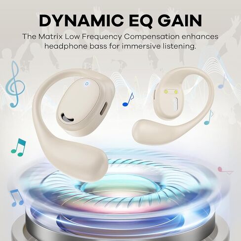 Open Ear Headphones - Airflow Pro Bluetooth 5.3 Earbud Wireless Earphones Headset for Running and Outdoor Activities with Immersive Sound(Black) in Saudi Arabia