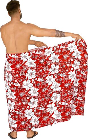 LA LEELA Men's Sarong Bath Swim Pareo Aloha Wrap in Kuwait
