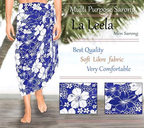 لفافة الاستحمام سارونج للرجال من LA LEELA للسباحة Pareo Aloha in Kuwait