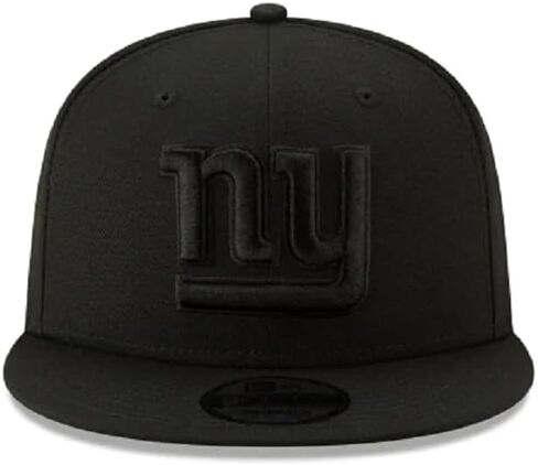 قبعة New Era NFL 9FIFTY باللون الأسود على الأسود قابلة للتعديل مقاس واحد يناسب الجميع (الولايات المتحدة، ألفا، مقاس واحد، نيويورك جاينتس) in Kuwait