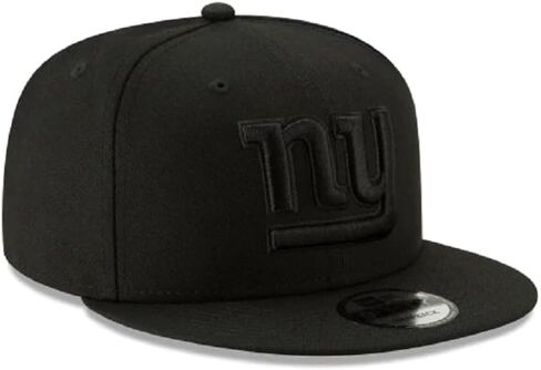 قبعة New Era NFL 9FIFTY باللون الأسود على الأسود قابلة للتعديل مقاس واحد يناسب الجميع (الولايات المتحدة، ألفا، مقاس واحد، نيويورك جاينتس) in Kuwait