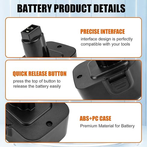 【2Packs Battery 12V 3.6Ah 】Replacemnet Battery and Charger for Dewalt 12V Battery DW9071 DC9072 DE9037 DE9071 DE9072 DE9074 DE9075 Cordless Power Compatible with Dewalt 12 Volt Battery Chargers Black in Saudi Arabia