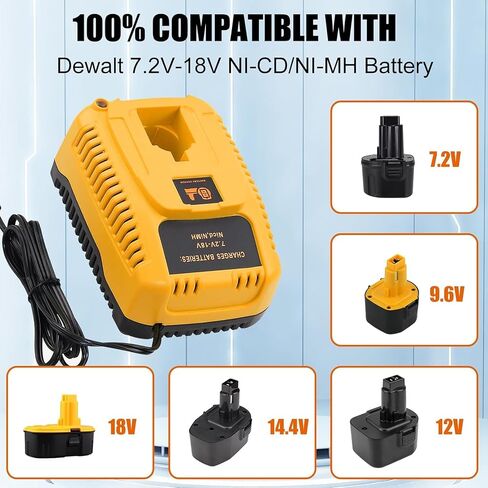 【2Packs Battery 12V 3.6Ah 】Replacemnet Battery and Charger for Dewalt 12V Battery DW9071 DC9072 DE9037 DE9071 DE9072 DE9074 DE9075 Cordless Power Compatible with Dewalt 12 Volt Battery Chargers Black in Saudi Arabia