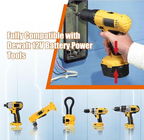 【2Packs Battery 12V 3.6Ah 】Replacemnet Battery and Charger for Dewalt 12V Battery DW9071 DC9072 DE9037 DE9071 DE9072 DE9074 DE9075 Cordless Power Compatible with Dewalt 12 Volt Battery Chargers Black in Saudi Arabia