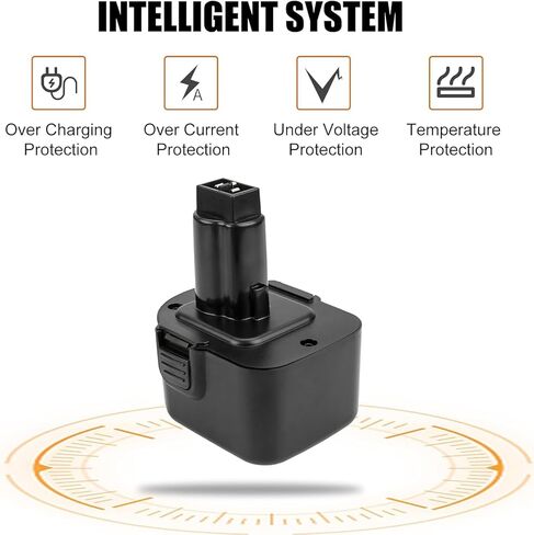 【2Packs Battery 12V 3.6Ah 】Replacemnet Battery and Charger for Dewalt 12V Battery DW9071 DC9072 DE9037 DE9071 DE9072 DE9074 DE9075 Cordless Power Compatible with Dewalt 12 Volt Battery Chargers Black in Saudi Arabia