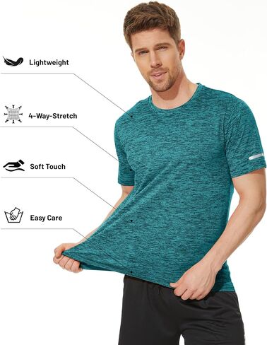 MAGCOMSEN Men's Workout T-Shirts Quick Dry Athletic Moisture Wicking Performance Shirt for Running Gym in Kuwait