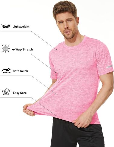 MAGCOMSEN Men's Workout T-Shirts Quick Dry Athletic Moisture Wicking Performance Shirt for Running Gym in Kuwait