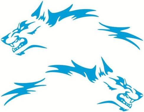 JSCARLIFE Wolf Graphics Car Body Stickers Decals 1 Set 51.1" x 19.69", Car Body Stickers Vinyl Self-Adhesive Side Strip Decal Cool Stickers for Jeep Truck SUV (Black) in Saudi Arabia