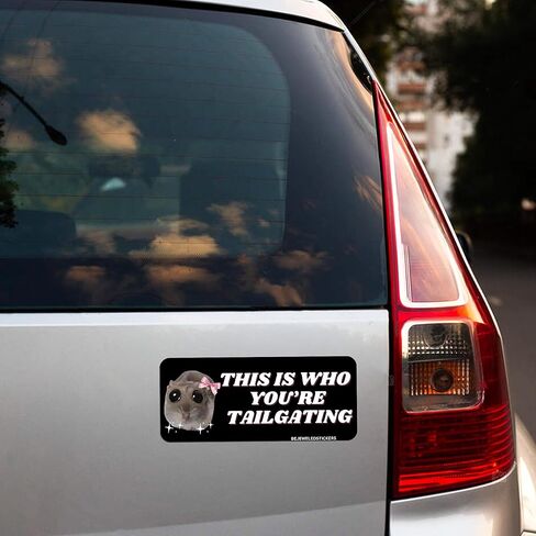 Sad Hamster Bumper Sticker Decal - 5Pcs Waterproof Funny Meme Warning Bumper Bejeweled Sticker， Self Adhesive Big Eyes Die-Cut Decals Removable Sign Stickers for Car Truck Lorry in Saudi Arabia