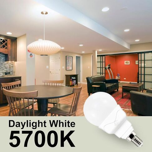 مصابيح إضاءة LED ILC E12 (ما يعادل 40 وات) 5 وات، لون RGB متغير، ضوء نهاري أبيض 5700 كلفن، لمبة إضاءة مستديرة بقاعدة صغيرة، قاعدة شمع A15، 12 لونًا ووضعين توقيت مع جهاز تحكم عن بعد (4 عبوات) in Saudi Arabia