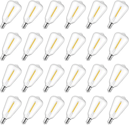 Brightown 15 Pack Edison LED Light Bulbs, ST38 Clear Replacement Bulb 0.6W fits E12 C7 Screw Base, Vintage Dimmable Shatterproof Bulbs for Indoor Outdoor Patio ST38 String Lights, Warm White in Kuwait