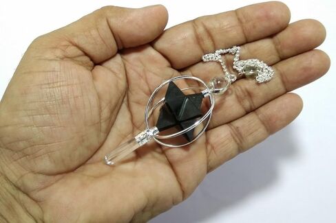 Gemstone 3 Stone Merkaba Spinning Star Faceted Pendulum Dowsing Healing Chakra Balancing Reiki AA by WholesaleGemShop (Black Tourmaline) in Kuwait