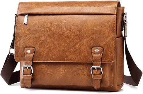 KUANG! Men's Shoulder Bag PU Leather Business Messenger Bag Briefcase Travel Crossbody Multi Pockets Handbag Purse in Saudi Arabia