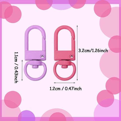 Tupalizy 45PCS Small Metal Lobster Claw Clasps Lanyard Clips Swivel Snap Hooks for Key Chains Purses Straps Bag Charms Dog Tags Zipper Jewelry Making Connector DIY Craft Projects,32mm, Mixed Color in Saudi Arabia
