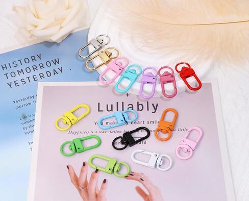 Tupalizy 45PCS Small Metal Lobster Claw Clasps Lanyard Clips Swivel Snap Hooks for Key Chains Purses Straps Bag Charms Dog Tags Zipper Jewelry Making Connector DIY Craft Projects,32mm, Mixed Color in Saudi Arabia