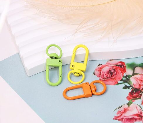 Tupalizy 45PCS Small Metal Lobster Claw Clasps Lanyard Clips Swivel Snap Hooks for Key Chains Purses Straps Bag Charms Dog Tags Zipper Jewelry Making Connector DIY Craft Projects,32mm, Mixed Color in Saudi Arabia