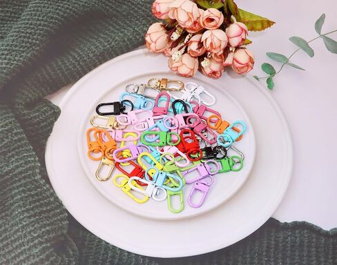 Tupalizy 45PCS Small Metal Lobster Claw Clasps Lanyard Clips Swivel Snap Hooks for Key Chains Purses Straps Bag Charms Dog Tags Zipper Jewelry Making Connector DIY Craft Projects,32mm, Mixed Color in Saudi Arabia