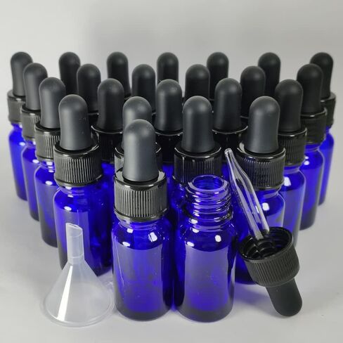 Bioll 10ml (1/3 oz) Glass Dropper Bottle. Essential Oil Bottle With Glass Eye Droppers. For Lab Bottles, Alcohol Bottles And Sterilize Water Bottles-24Pcs (Amber) in Saudi Arabia