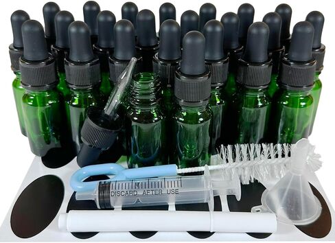 Bioll 10ml (1/3 oz) Glass Dropper Bottle. Essential Oil Bottle With Glass Eye Droppers. For Lab Bottles, Alcohol Bottles And Sterilize Water Bottles-24Pcs (Amber) in Saudi Arabia