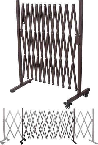 Expandable Outdoor Dog Gate with 360° Wheels, Aluminum Portable Pet Fence, Adjustable Folding Security Barricade, 129 x 15.5 x 40.5 Inches Expansion Size，Folding Security Gates with Wheels in Saudi Arabia