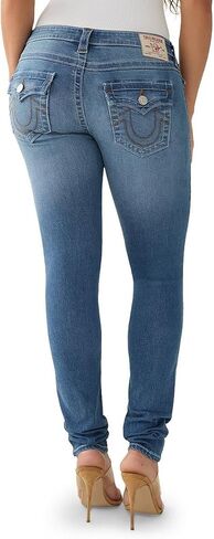 True Religion Women's Stella Low Rise Flap Skinny Fit Jean, Medium Techno Wash, 31 in Saudi Arabia