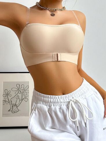 Milumia Women's Strapless Bandeau Bra Front Closure Wirefree Tube Top Bralettes in Saudi Arabia