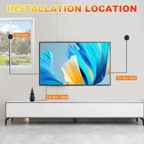 هوائي التلفزيون، هوائي رقمي مطور 2024 للتلفزيون الداخلي، هوائي HDTV لشجرة عيد الميلاد 360 درجة يدعم الاستقبال 4K 1080p للتلفزيون الذكي/القديم، معزز الإشارة المضخمة - محول تيار متردد لكابل HDTV بطول 9.8 قدم in Saudi Arabia