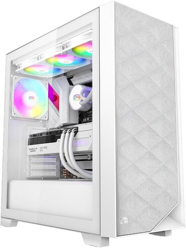 PCCOOLER CPS - C3D510 ARGB White - حقيبة سطح المكتب للألعاب مع 3 مراوح ARGB - E-ATX/ATX/M-ATX/ITX - دعم بطاقات الرسومات 375 مم - دعم مبرد سائل - معدن SPCC (C3-D510WHP3-GL) in Kuwait