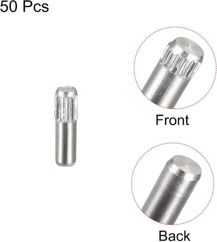 uxcell 2x16mm 304 Stainless Steel Dowel Pins, 50Pcs Knurled Head Flat Chamfered End Dowel Pin, Wood Bunk Bed Shelf Pegs Support Shelves Fasten Elements in Saudi Arabia