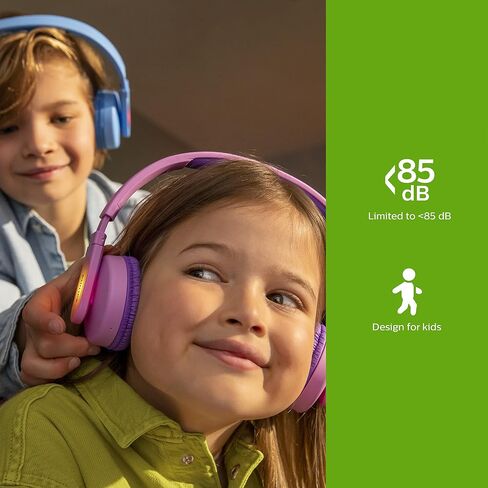 PHILIPS K4206 Kids Wireless On-Ear Headphones, Bluetooth + Cable Connection, 85dB Limit for Safer Hearing, Built-in Mic, 28 Hours Play time, Parental Controls via Headphones in Saudi Arabia
