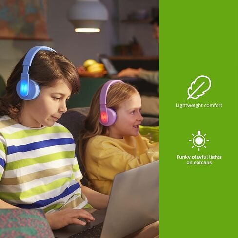 PHILIPS K4206 Kids Wireless On-Ear Headphones, Bluetooth + Cable Connection, 85dB Limit for Safer Hearing, Built-in Mic, 28 Hours Play time, Parental Controls via Headphones in Saudi Arabia