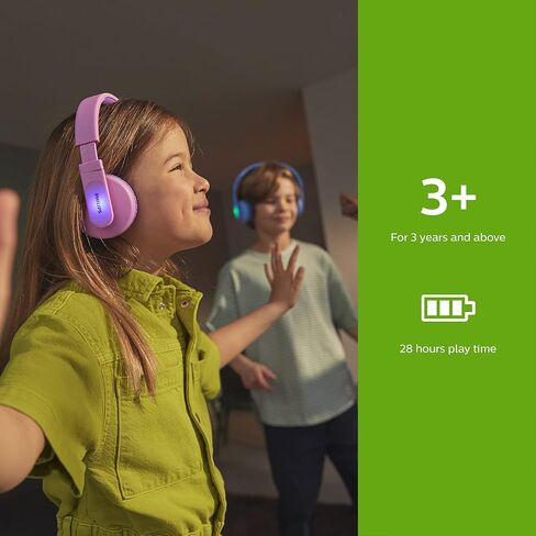 PHILIPS K4206 Kids Wireless On-Ear Headphones, Bluetooth + Cable Connection, 85dB Limit for Safer Hearing, Built-in Mic, 28 Hours Play time, Parental Controls via Headphones in Saudi Arabia
