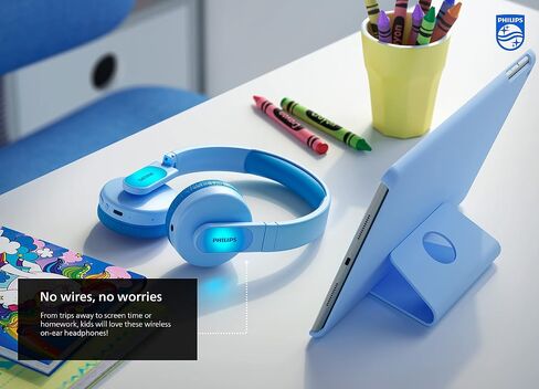 PHILIPS K4206 Kids Wireless On-Ear Headphones, Bluetooth + Cable Connection, 85dB Limit for Safer Hearing, Built-in Mic, 28 Hours Play time, Parental Controls via Headphones in Saudi Arabia