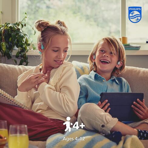 PHILIPS K4206 Kids Wireless On-Ear Headphones, Bluetooth + Cable Connection, 85dB Limit for Safer Hearing, Built-in Mic, 28 Hours Play time, Parental Controls via Headphones in Saudi Arabia