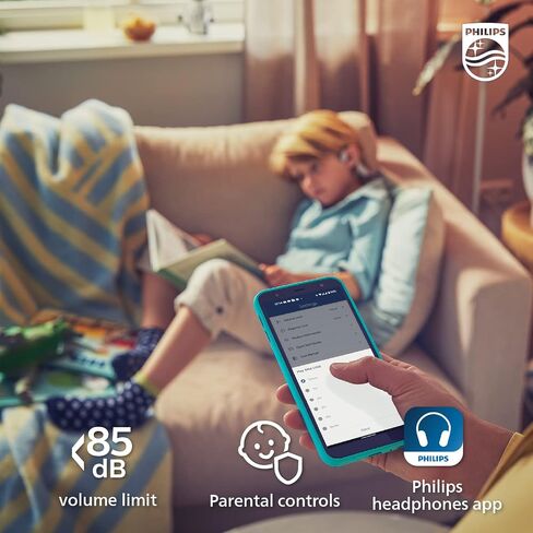 PHILIPS K4206 Kids Wireless On-Ear Headphones, Bluetooth + Cable Connection, 85dB Limit for Safer Hearing, Built-in Mic, 28 Hours Play time, Parental Controls via Headphones in Saudi Arabia