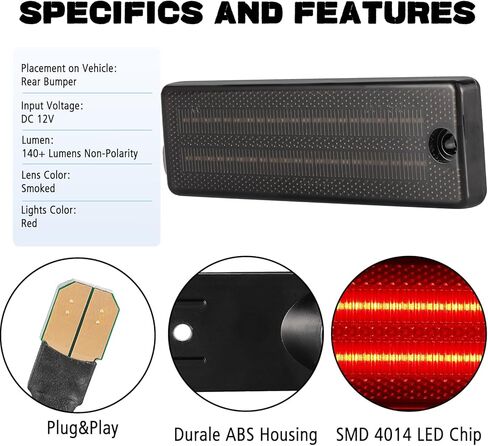 LED Rear Side Marker Lights Replacement for 1993-2002 Chevy Camaro RED Lens Red Led Bumper Side Signal Parking Marker Light Assembly Replace OEM Sidemarker Lamps in Kuwait